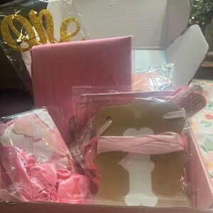Premium First Birthday Decoration Box for Baby Girl Pink & Gold **READ**